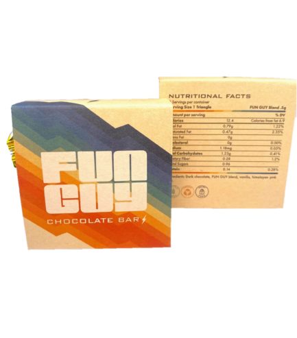 Funguy Mushroom Chocolate Bar is a delicious chocolate bar infused with medicinal mushrooms, making it a one-of-a-kind treat. Buy Now Online !